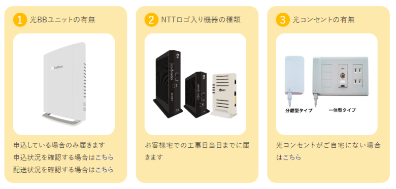 ソフトバンク光　配線前確認事項